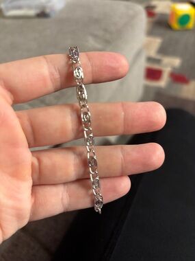 Sterling Silver Link Bracelet - Shiny Silver Women's Jewelry